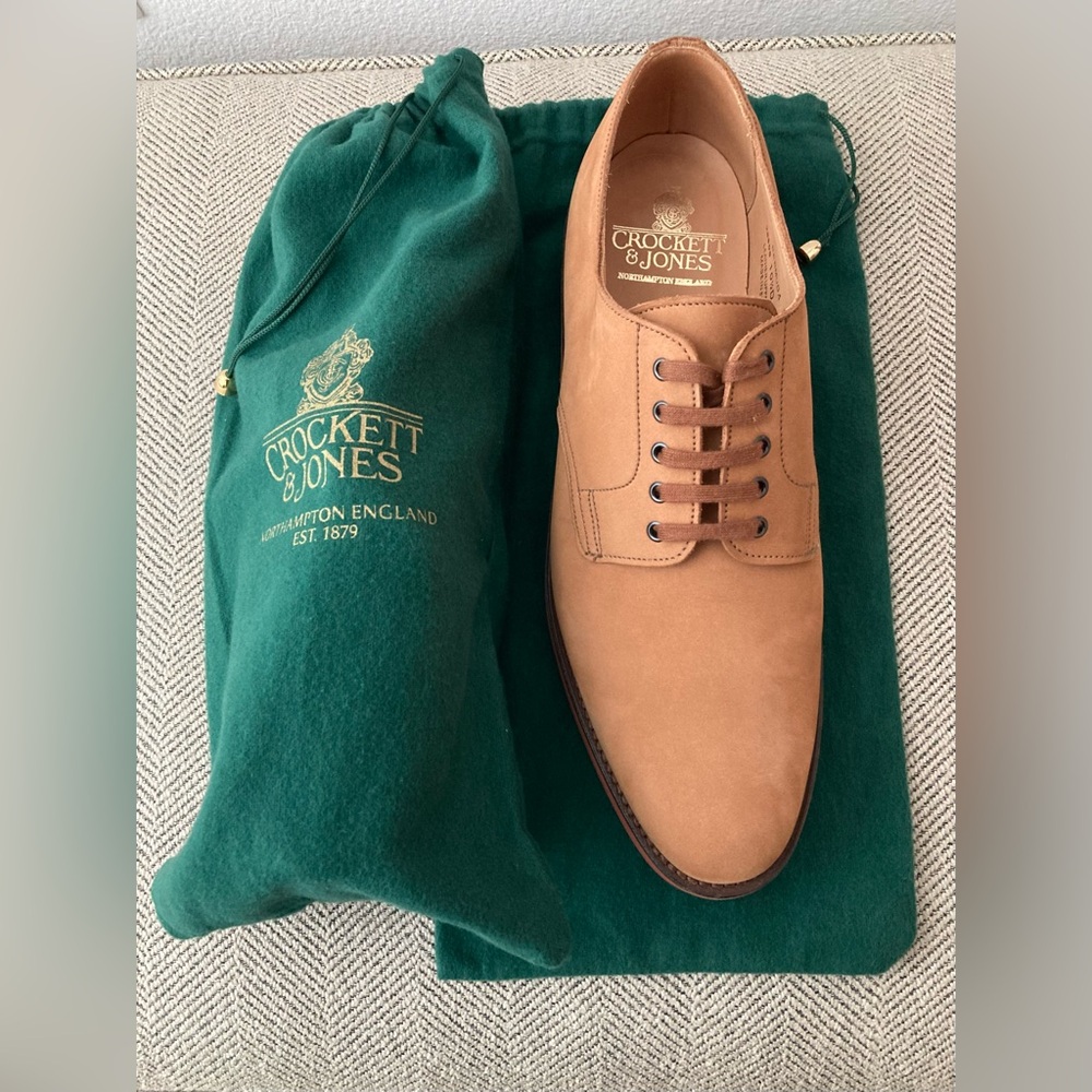 10.5D Crockett & Jones 'Bermuda' Dirty Buck Tan Nubuck Suede Ben Silver England